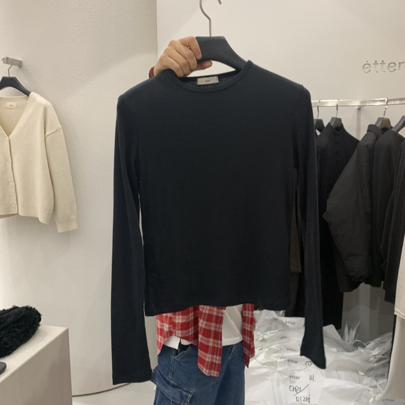 ETTER-B東大門直郵女裝新款時尚推薦休閑人氣熱賣長袖T恤ETTER-B長袖T恤圖色5黑
