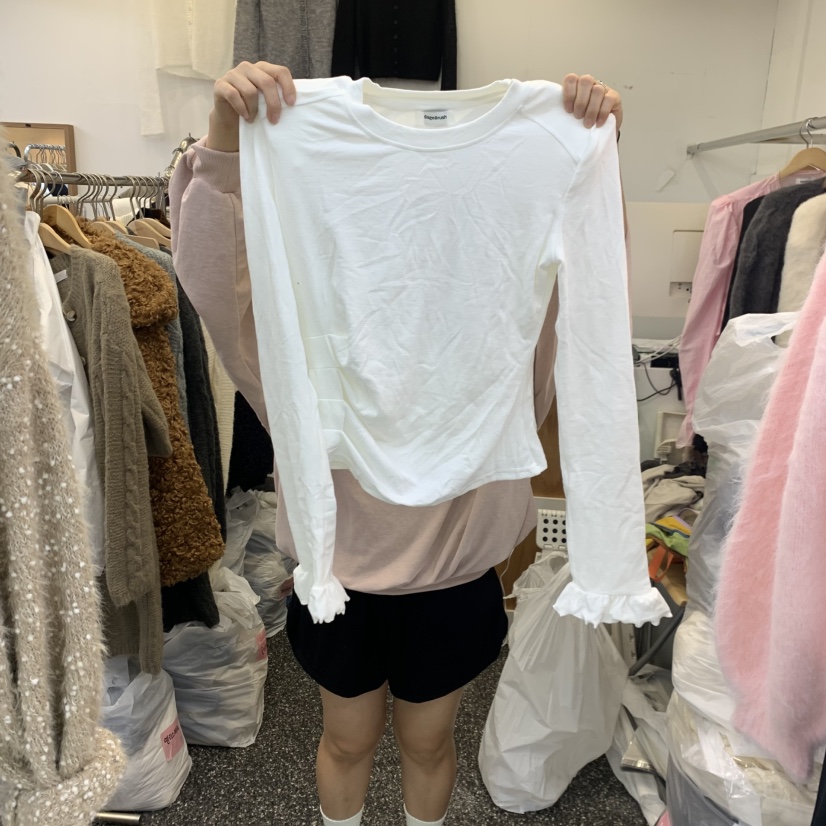 SAGE BRUSH東大門代購女士新款休閑真品人氣長袖T恤荷葉邊SAGE BRUSH長袖T恤圖色1