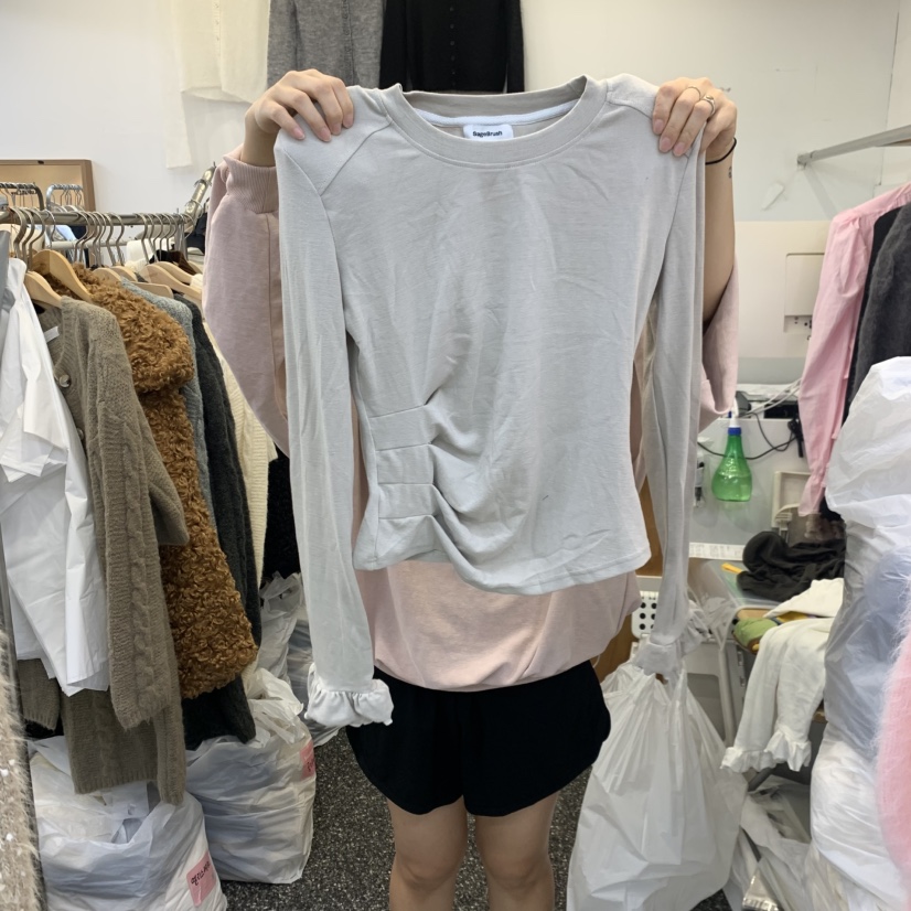 SAGE BRUSH東大門代購女士新款休閑真品人氣長袖T恤荷葉邊SAGE BRUSH長袖T恤圖色2