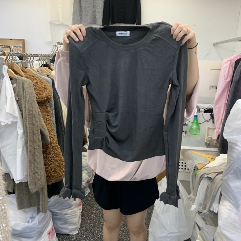 SAGE BRUSH東大門代購女士新款休閑真品人氣長袖T恤荷葉邊SAGE BRUSH長袖T恤圖色3