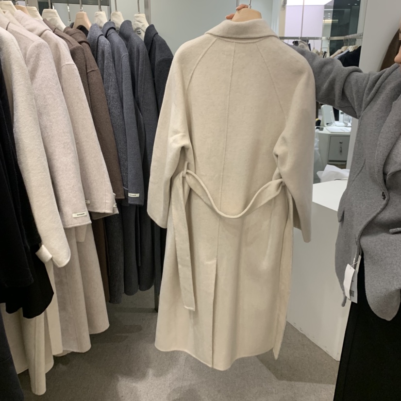 MADELEINE東大門代購女士新品時尚熱賣中長款大衣含腰帶手工MADELEINE中長款大衣