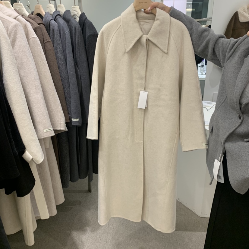 MADELEINE東大門代購女士新品時尚熱賣中長款大衣含腰帶手工MADELEINE中長款大衣圖色1
