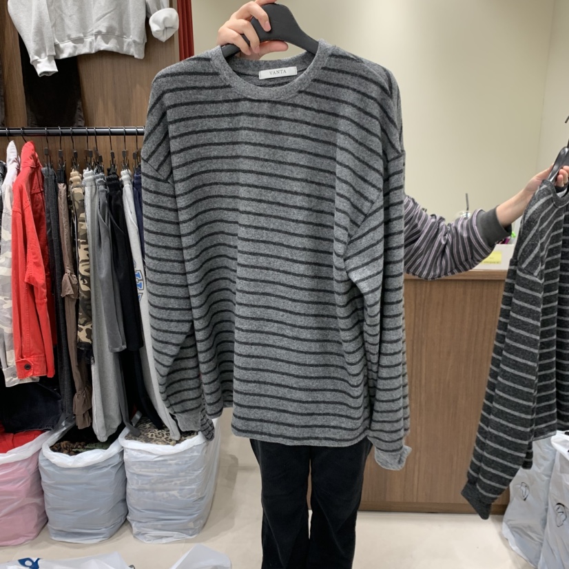 VANTA韓國代購女士新品推薦熱賣休閑時尚真品人氣長袖T恤VANTA長袖T恤圖色2灰