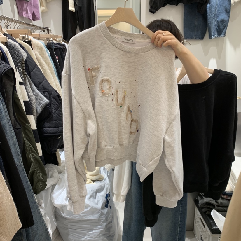 HILL TOE東大門直郵女士新品時尚真品熱賣推薦衛衣加絨貼花HILL TOE衛衣圖色3
