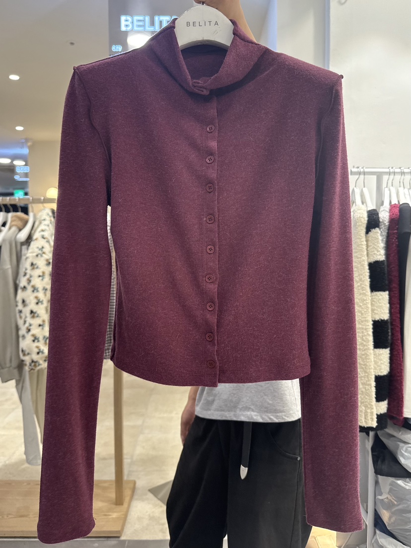 BELITA-L東大門實拍女士新品熱賣時尚推薦長袖T恤高領開衫BELITA長袖T恤圖色5