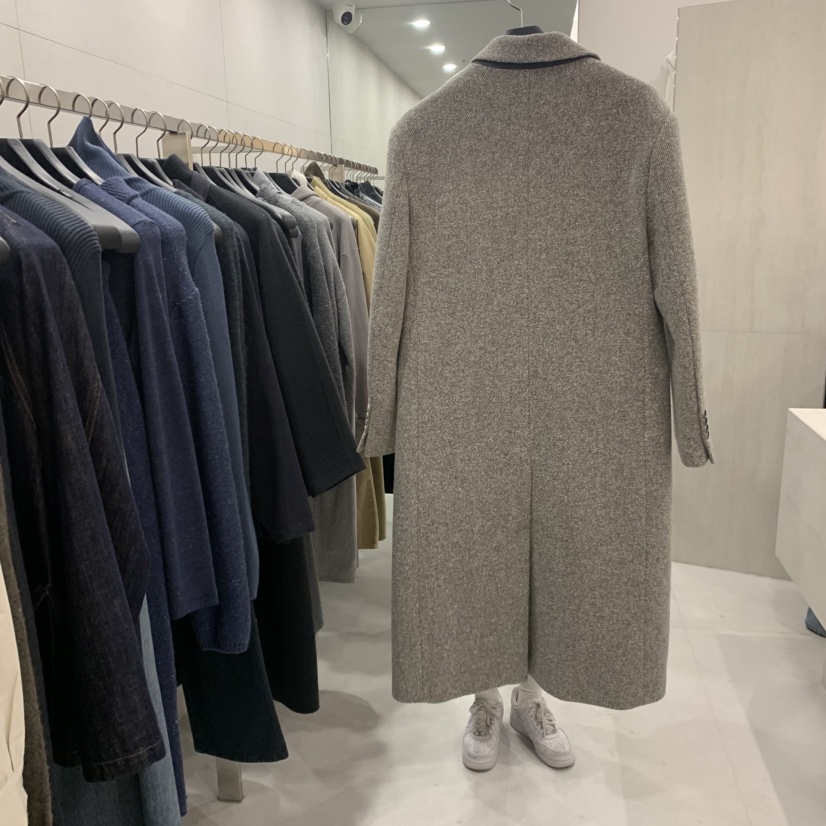 ETTER-B韓國代購女士新款休閑人氣推薦中長款大衣斜紋布ETTER-B中長款大衣
