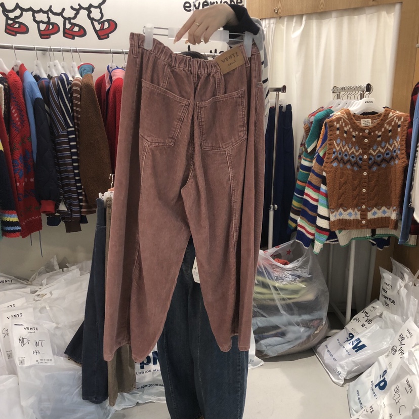 VENTI韓國直郵女裝新品時尚真品休閑熱賣推薦休閑褲燈芯絨VENTI休閑褲