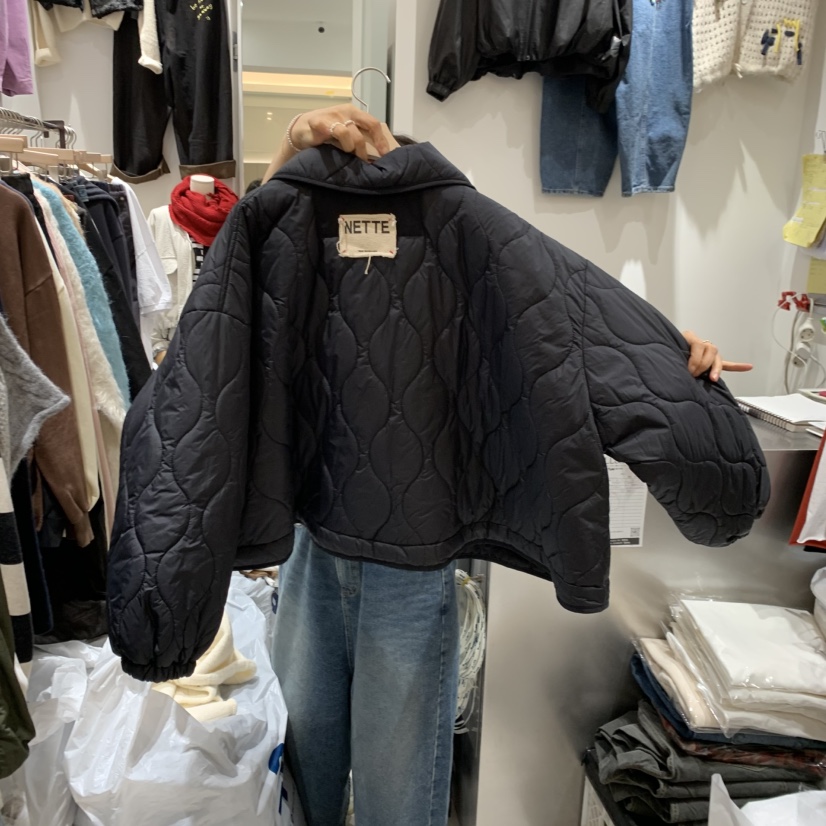 HILL TOE東大門代購女裝新品推薦時尚真品短款棉服絎縫棉HILL TOE短款棉服