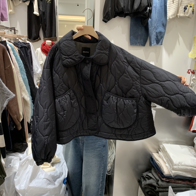 HILL TOE東大門代購女裝新品推薦時尚真品短款棉服絎縫棉HILL TOE短款棉服圖色1
