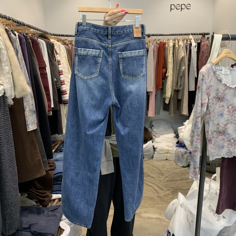 ALMOND PEPE韓國直郵女裝新品人氣時尚真品推薦牛仔褲加絨ALMOND PEPE牛仔褲