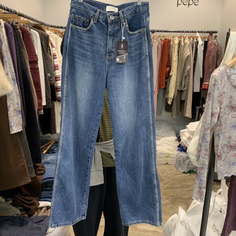 ALMOND PEPE韓國直郵女裝新品人氣時尚真品推薦牛仔褲加絨ALMOND PEPE牛仔褲圖色1
