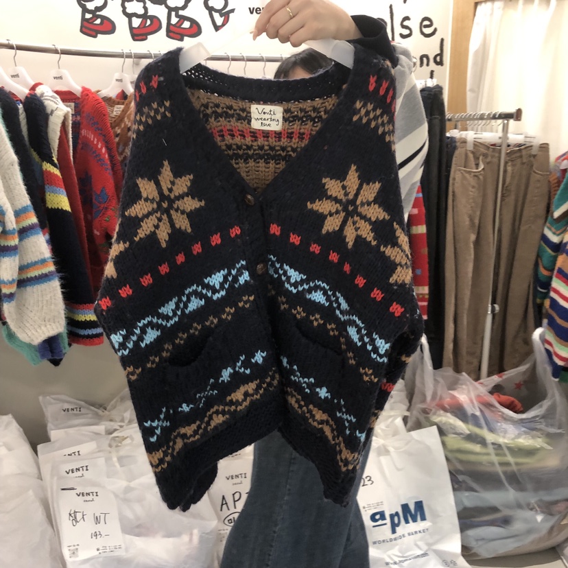 VENTI東大門實拍女裝新品真品時尚熱賣休閑推薦人氣毛衣開衫VENTI毛衣圖色1