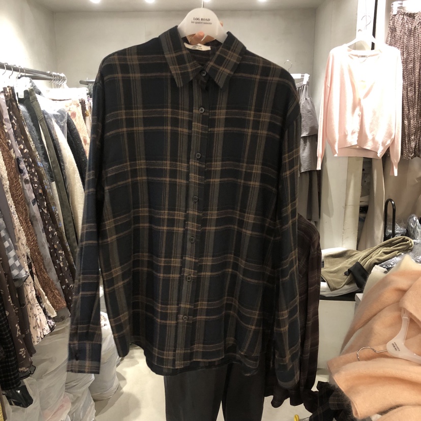 LOGROAD韓國代購女裝新品推薦時尚休閑真品人氣襯衫蕾絲衫LOG ROAD襯衫/蕾絲衫圖色2深藍色