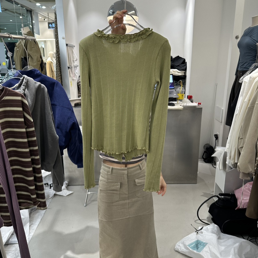 MAGNOLIA36-L韓國代購女裝新款推薦休閑真品長袖T恤開襟MAGNOLIA36-L長袖T恤