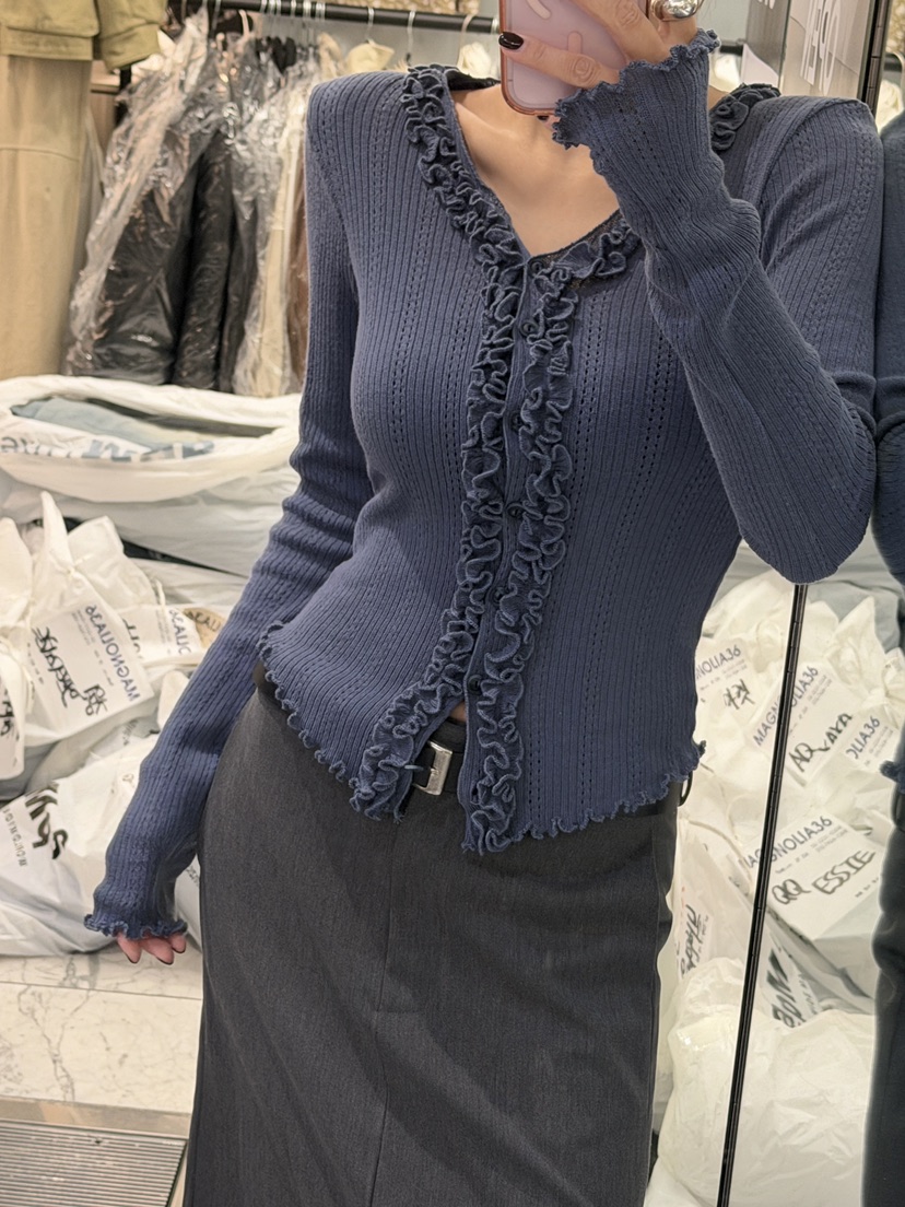 MAGNOLIA36-L韓國代購女裝新款推薦休閑真品長袖T恤開襟MAGNOLIA36-L長袖T恤圖色2