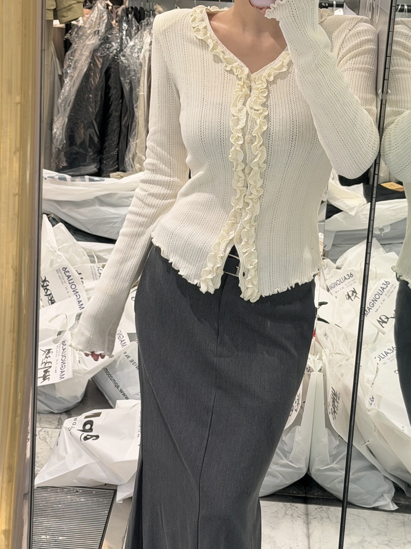 MAGNOLIA36-L韓國代購女裝新款推薦休閑真品長袖T恤開襟MAGNOLIA36-L長袖T恤圖色4