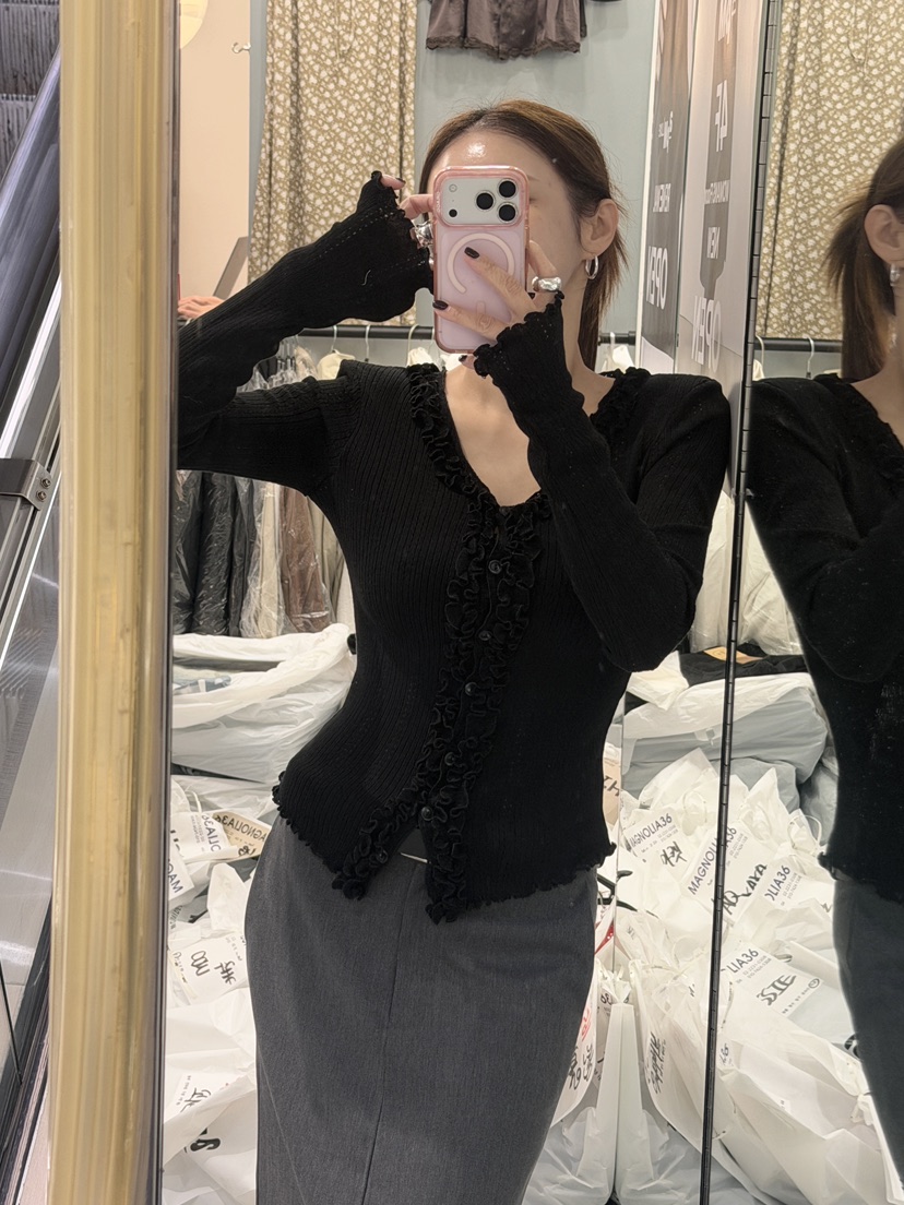 MAGNOLIA36-L韓國代購女裝新款推薦休閑真品長袖T恤開襟MAGNOLIA36-L長袖T恤圖色5