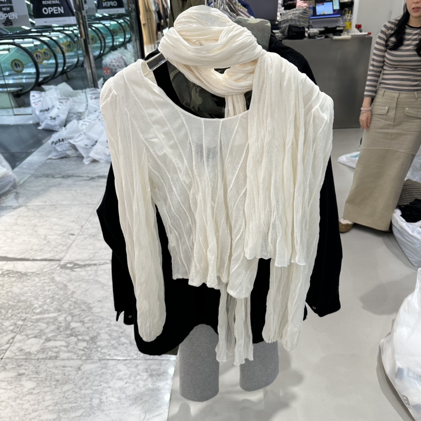 MAGNOLIA36-L東大門實拍女裝新品人氣時尚長袖T恤含圍巾MAGNOLIA36-L長袖T恤