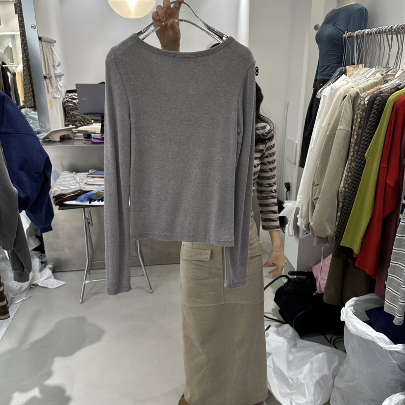 MAGNOLIA36-L韓國直郵女裝新款時尚人氣休閑長袖T恤紐扣MAGNOLIA36-L長袖T恤