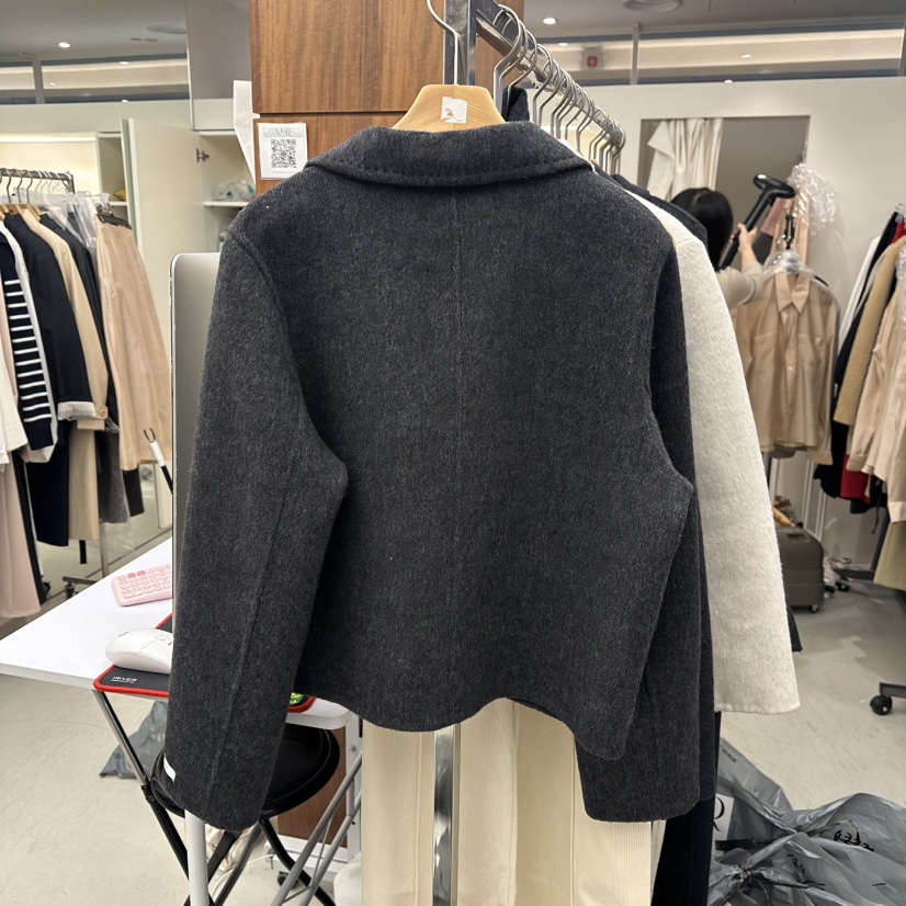 MER東大門實拍女士新款真品休閑時尚熱賣人氣短款大衣手工MER/ANGELO BIANCO短款大衣