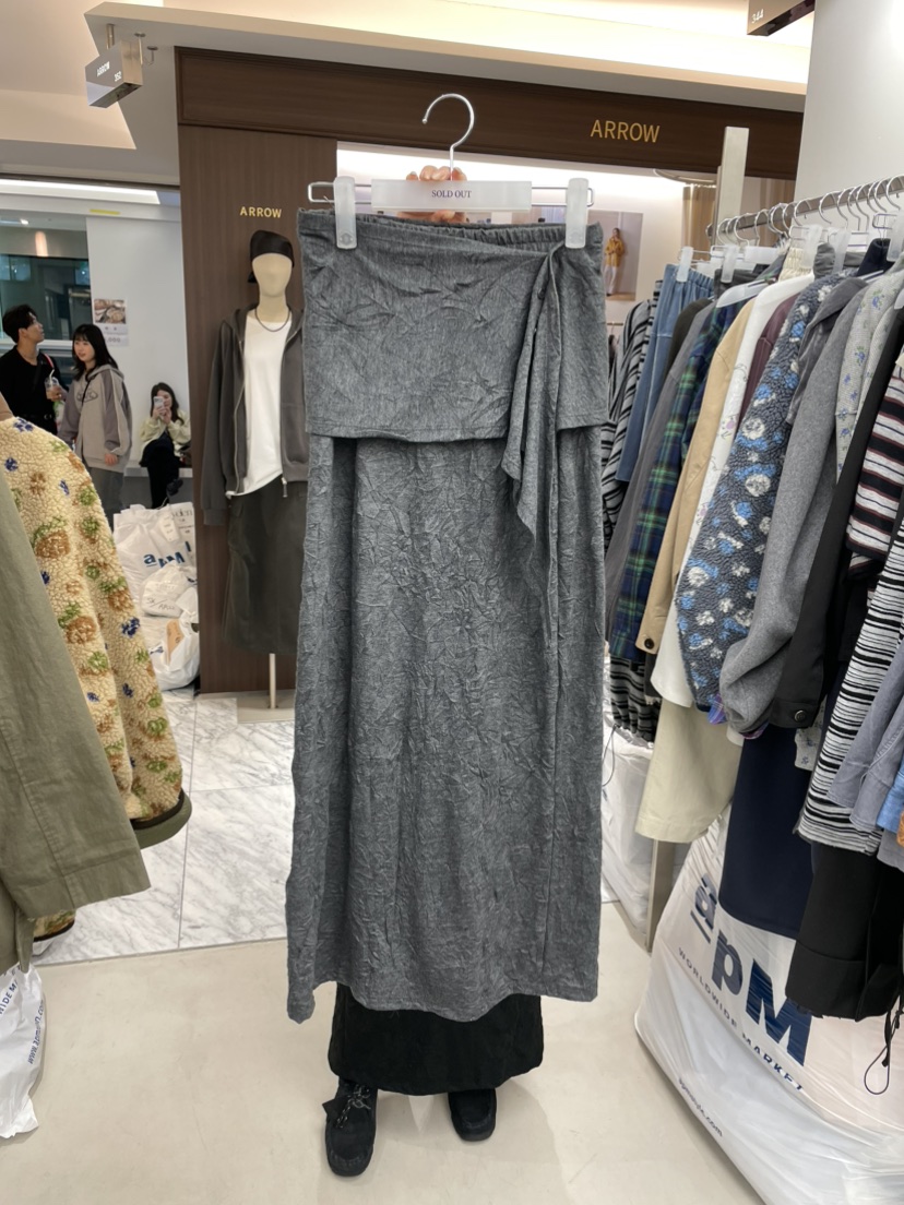 SOLD OUT韓國代購女裝新品真品推薦時尚熱賣人氣長裙褶皺SOLD OUT長裙圖色2