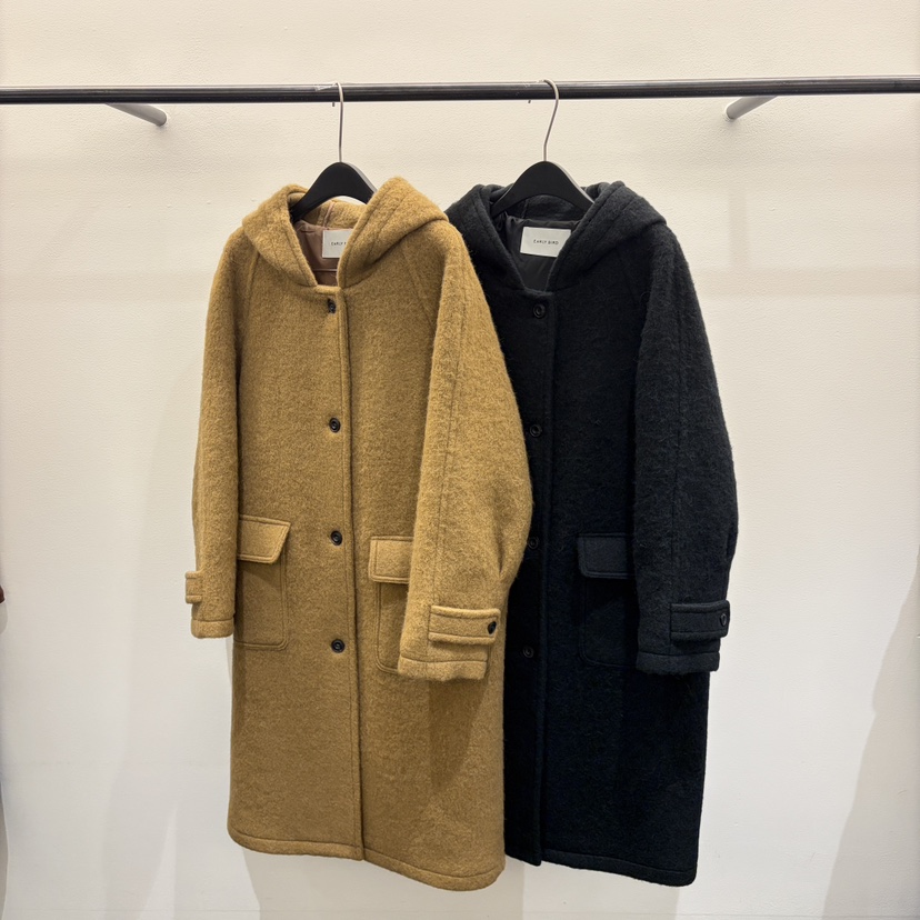 EARLY BIRD東大門直郵女士新品真品時尚中長款大衣羊駝連帽EARLY BIRD中長款大衣