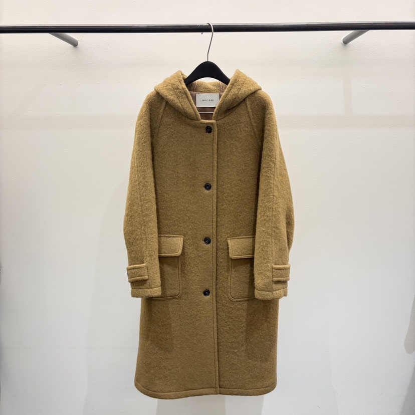 EARLY BIRD東大門直郵女士新品真品時尚中長款大衣羊駝連帽EARLY BIRD中長款大衣圖色1