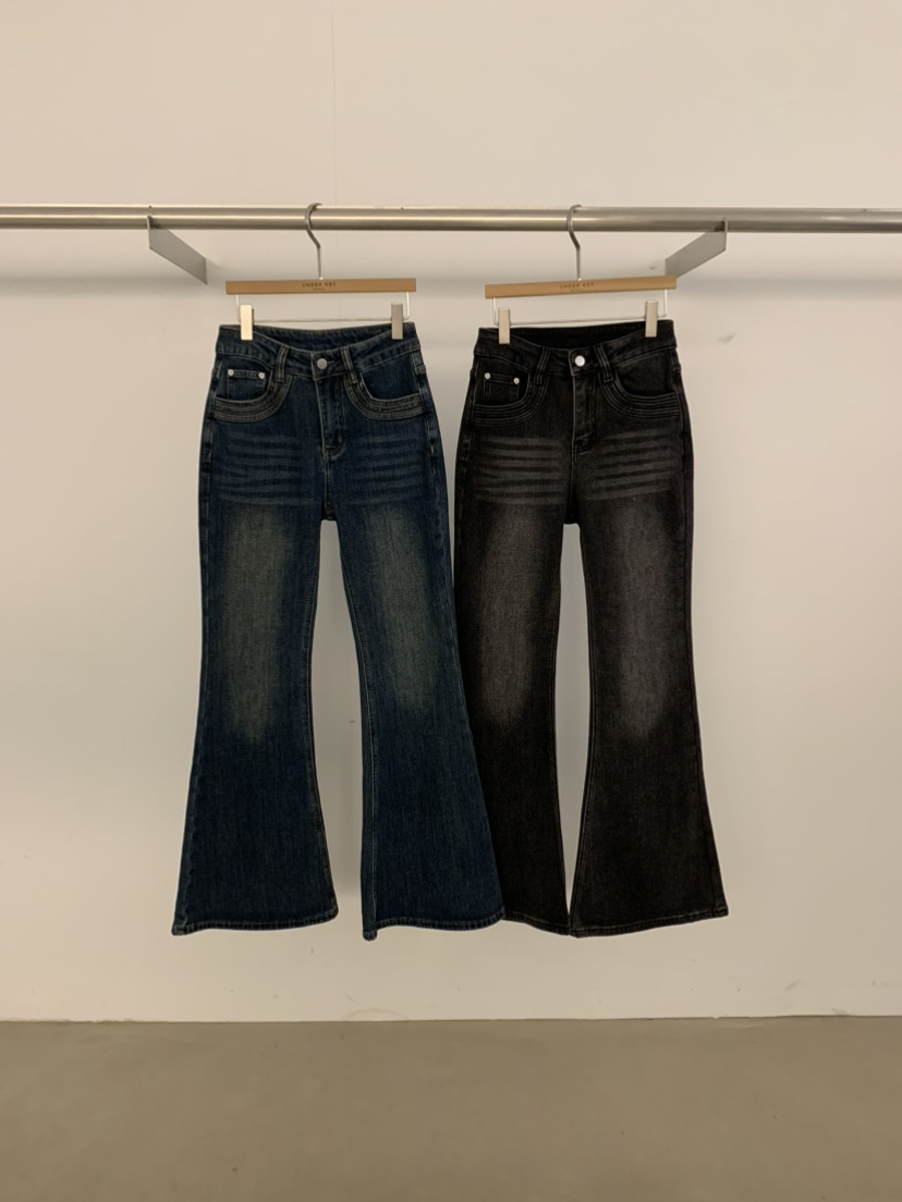 UNDER KEY韓國直郵女裝新品人氣熱賣休閑牛仔褲加絨經典UNDER KEY牛仔褲