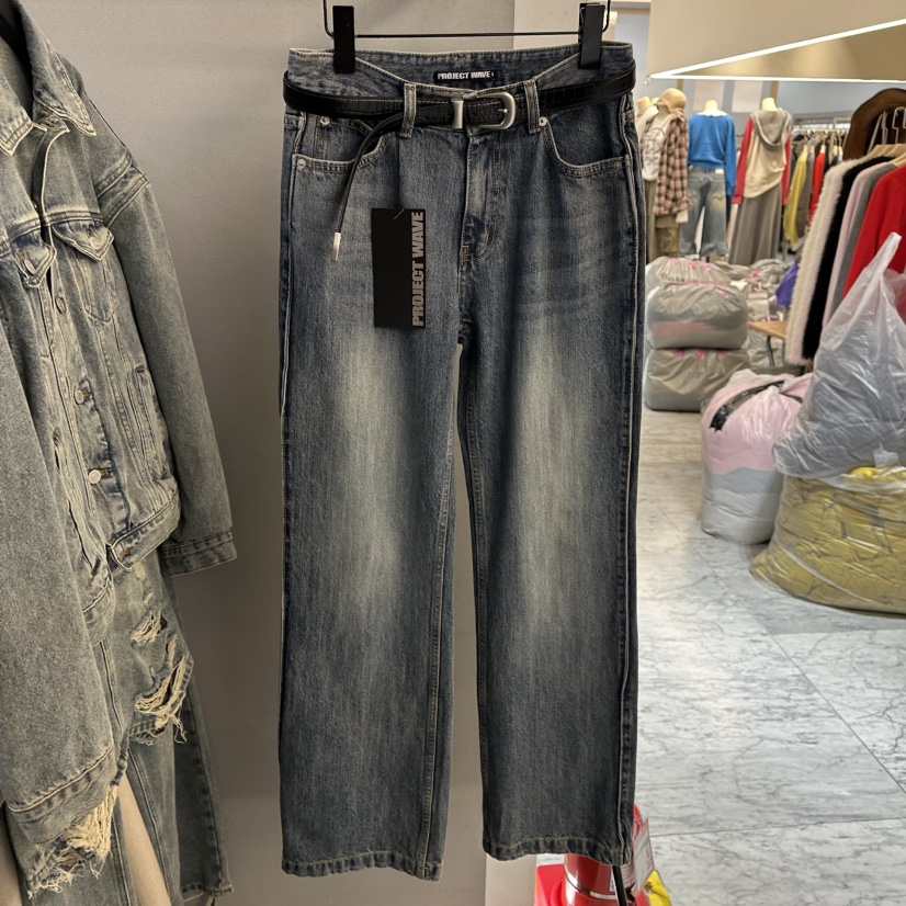PROJECT WAVE-P東大門實拍女裝新品人氣牛仔褲不含腰帶PROJECT WAVE牛仔褲圖色1
