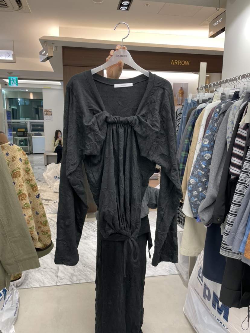SOLD OUT東大門代購女裝新品推薦熱賣人氣真品長袖T恤褶皺SOLD OUT長袖T恤圖色1