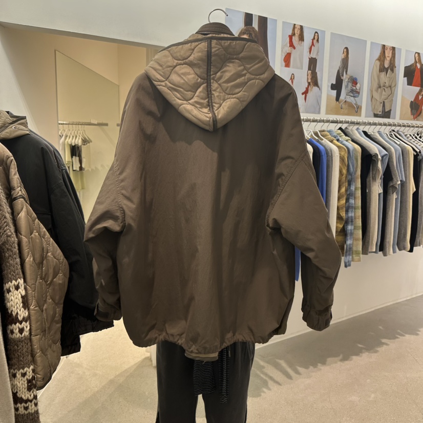MARAN-P東大門實拍女裝新品人氣時尚夾克連帽衫口袋絎縫棉MARAN/GRMS夾克