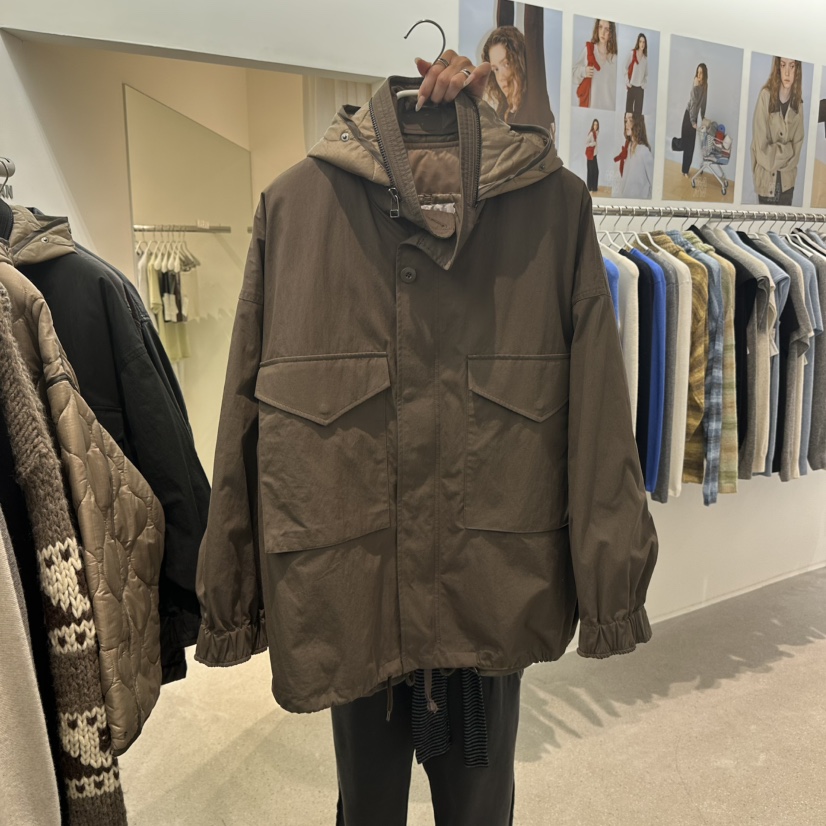 MARAN-P東大門實拍女裝新品人氣時尚夾克連帽衫口袋絎縫棉MARAN/GRMS夾克圖色1