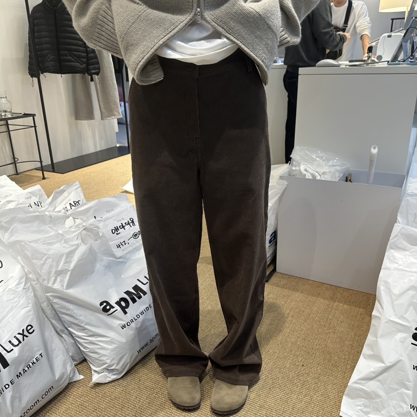 PAUSE韓國直郵女裝新品真品休閑人氣推薦時尚熱賣休閑褲拉絨PAUSE休閑褲圖色2