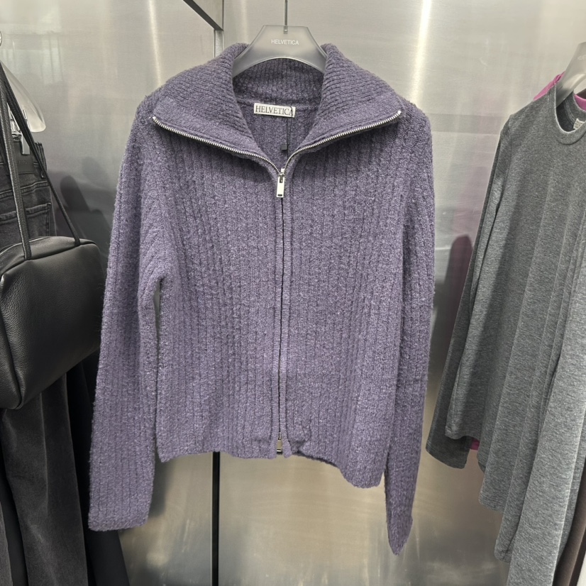 HELVETICA韓國代購女裝新品推薦熱賣真品時尚毛衣高領拉鏈衫HELVETICA毛衣圖色1