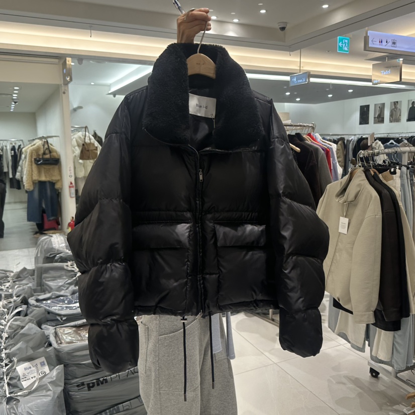 BLUEI-D/N SHARP東大門代購女裝新款推薦短款羽絨服鴨絨Blue i-d/N SHARP短款羽絨服圖色3黑色
