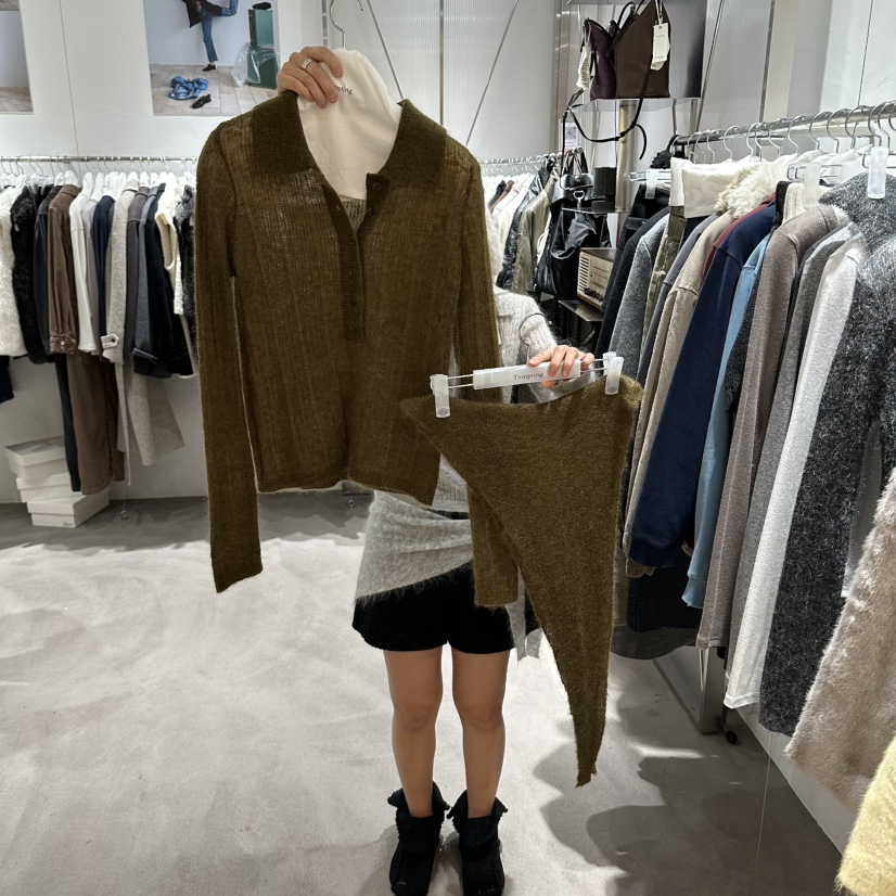 TEMPTING東大門直郵女士新品真品推薦人氣套裝馬海毛披肩TEMPTING套裝圖色3