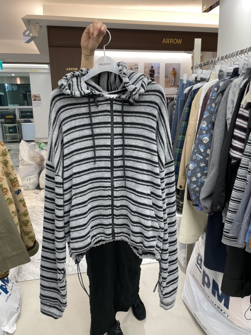 SOLD OUT韓國代購女士新品休閑熱賣衛衣拉鏈連帽衫針織拉鏈SOLD OUT衛衣圖色1