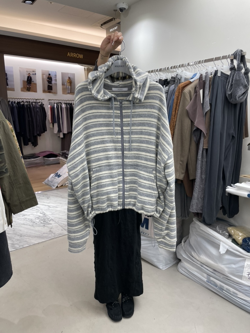 SOLD OUT韓國代購女士新品休閑熱賣衛衣拉鏈連帽衫針織拉鏈SOLD OUT衛衣圖色3