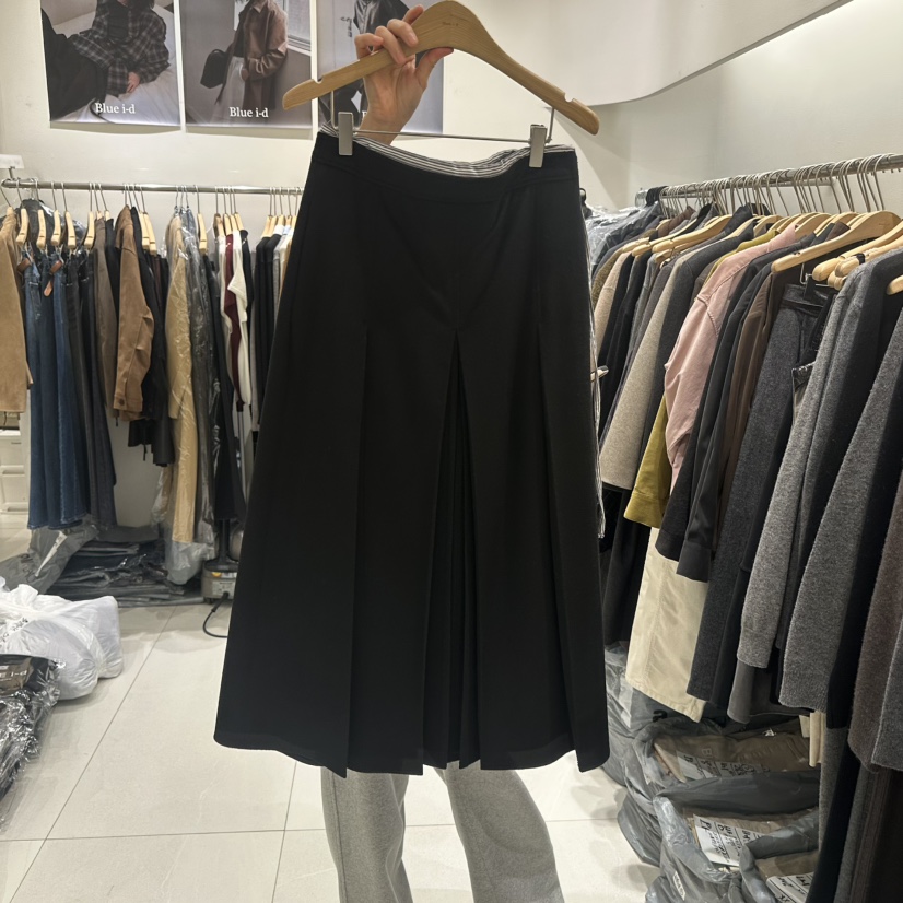 BLUEI-D/N SHARP韓國代購女士新款推薦熱賣真品休閑長裙Blue i-d/N SHARP長裙圖色2黑色