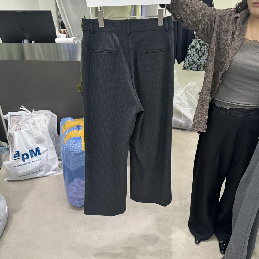 WAVEWATER東大門實拍女裝新品職業時尚真品熱賣休閑褲條紋WAVEWATER休閑褲