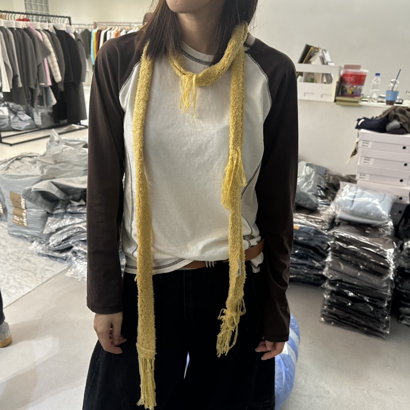 DOUBLE STANDARD/LE SMOKING/MAISONSTAFF韓國直郵女士新款人氣圍巾披肩流蘇圍巾MAISONSTAFF圍巾/披肩圖色2