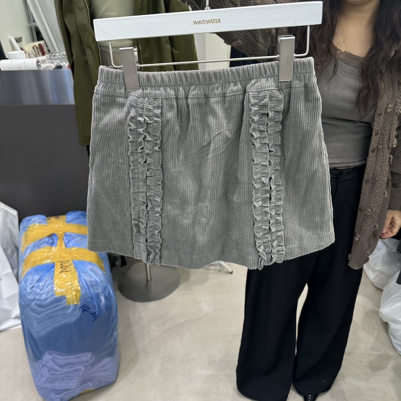 WAVEWATER東大門代購女士新款休閑熱賣人氣職業時尚短裙褶邊WAVEWATER短裙圖色2