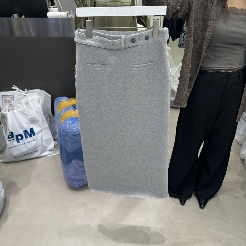 WAVEWATER東大門實拍女士新品時尚休閑職業半身裙中短裙腰帶WAVEWATER半身裙/中短裙