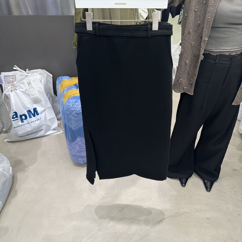 WAVEWATER東大門實拍女士新品時尚休閑職業半身裙中短裙腰帶WAVEWATER半身裙/中短裙圖色2