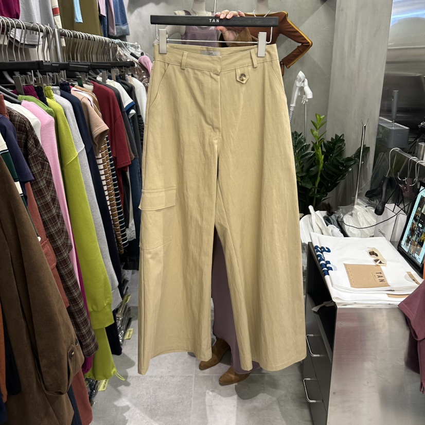 TAN東大門實拍女裝新款職業真品熱賣時尚推薦人氣休閑褲口袋TAN休閑褲圖色1