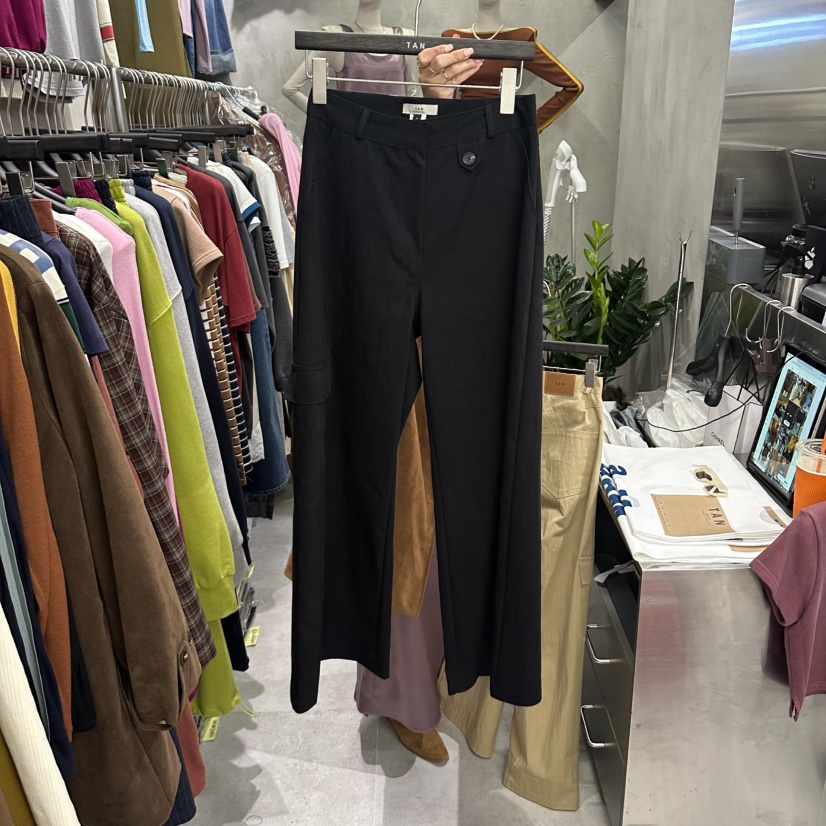 TAN東大門實拍女裝新款職業真品熱賣時尚推薦人氣休閑褲口袋TAN休閑褲圖色2