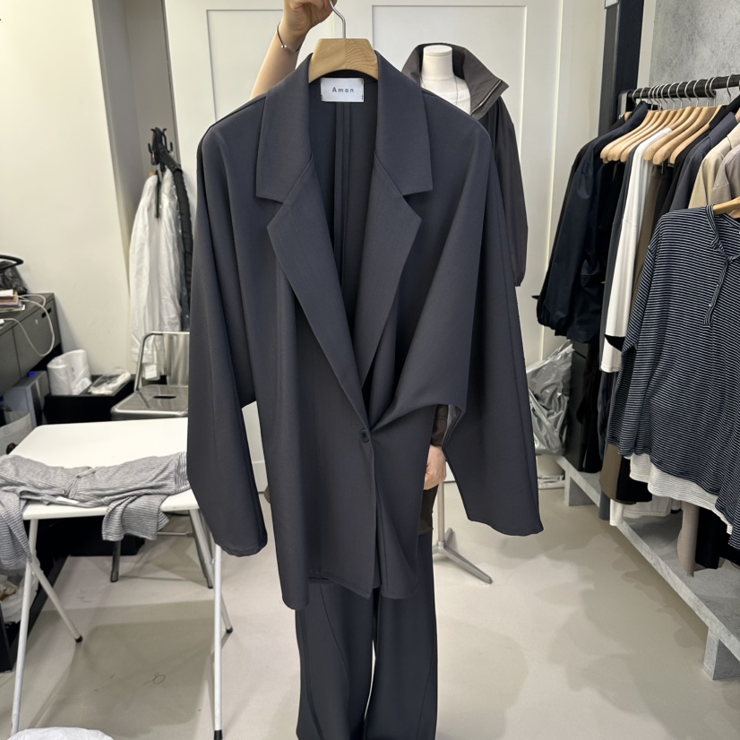AMON東大門直郵女裝新品職業休閑時尚推薦熱賣夾克不對稱AMON夾克圖色1灰色