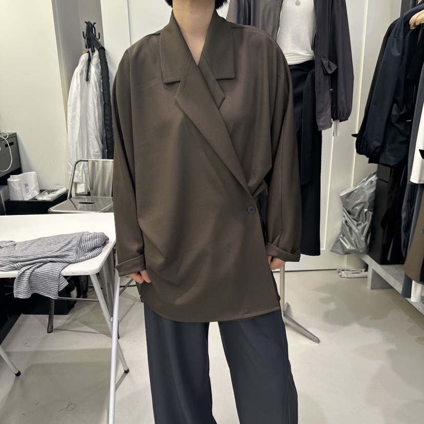 AMON東大門直郵女裝新品職業休閑時尚推薦熱賣夾克不對稱AMON夾克圖色3棕色