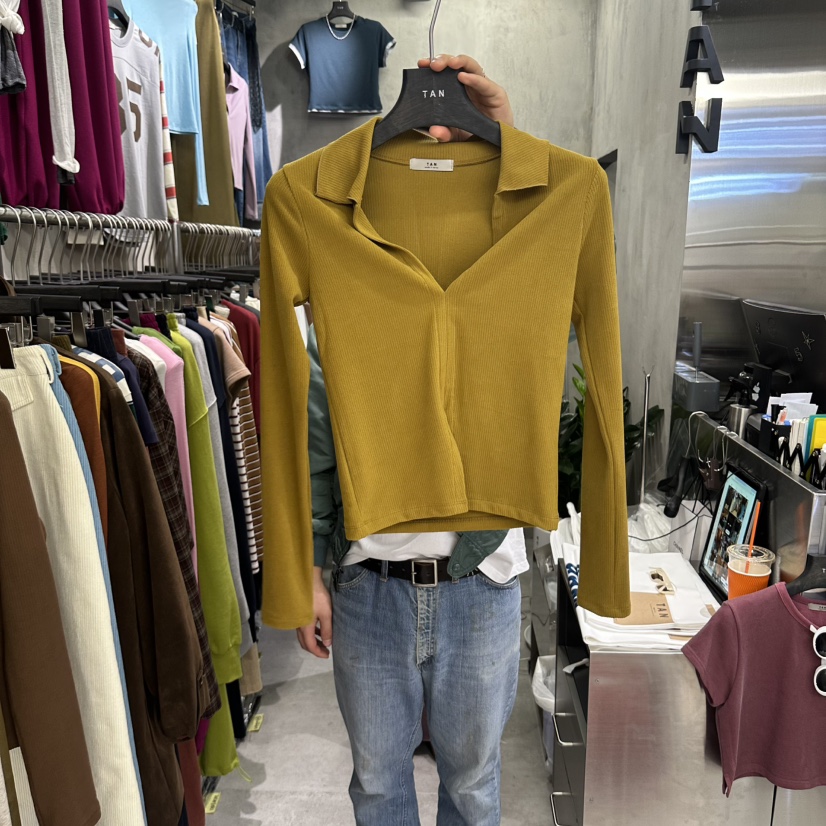 TAN東大門直郵女裝新品職業休閑時尚推薦人氣熱賣長袖T恤TAN長袖T恤圖色3