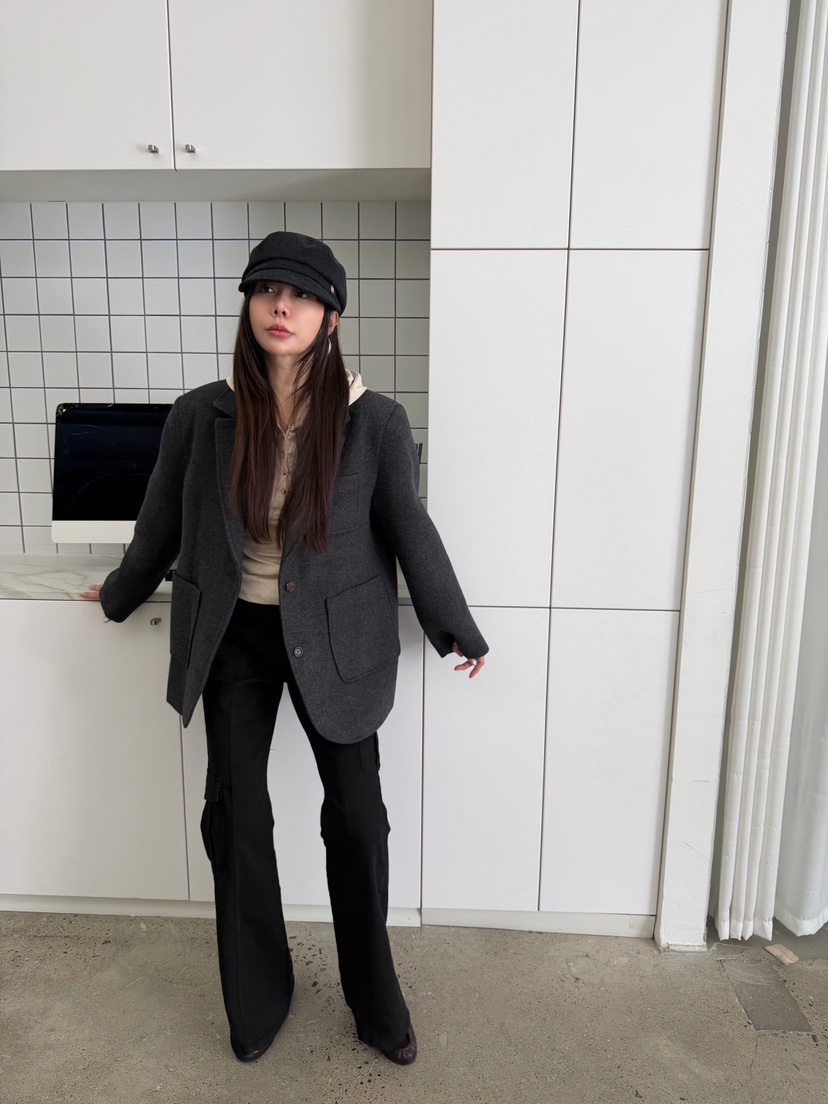 LUMIPLE韓國代購女士新款真品推薦休閑熱賣人氣時尚短款大衣LUMIPLE短款大衣